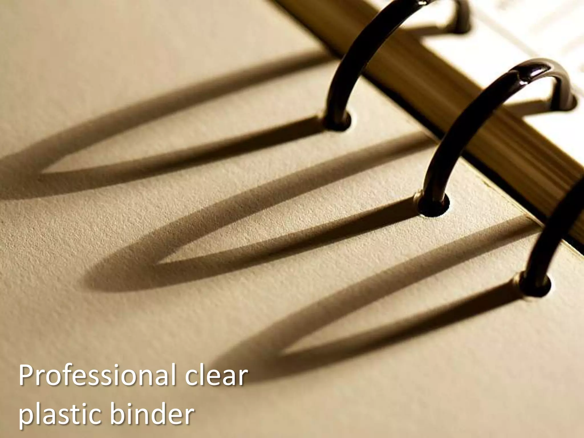 Professional clear
plastic binder

 