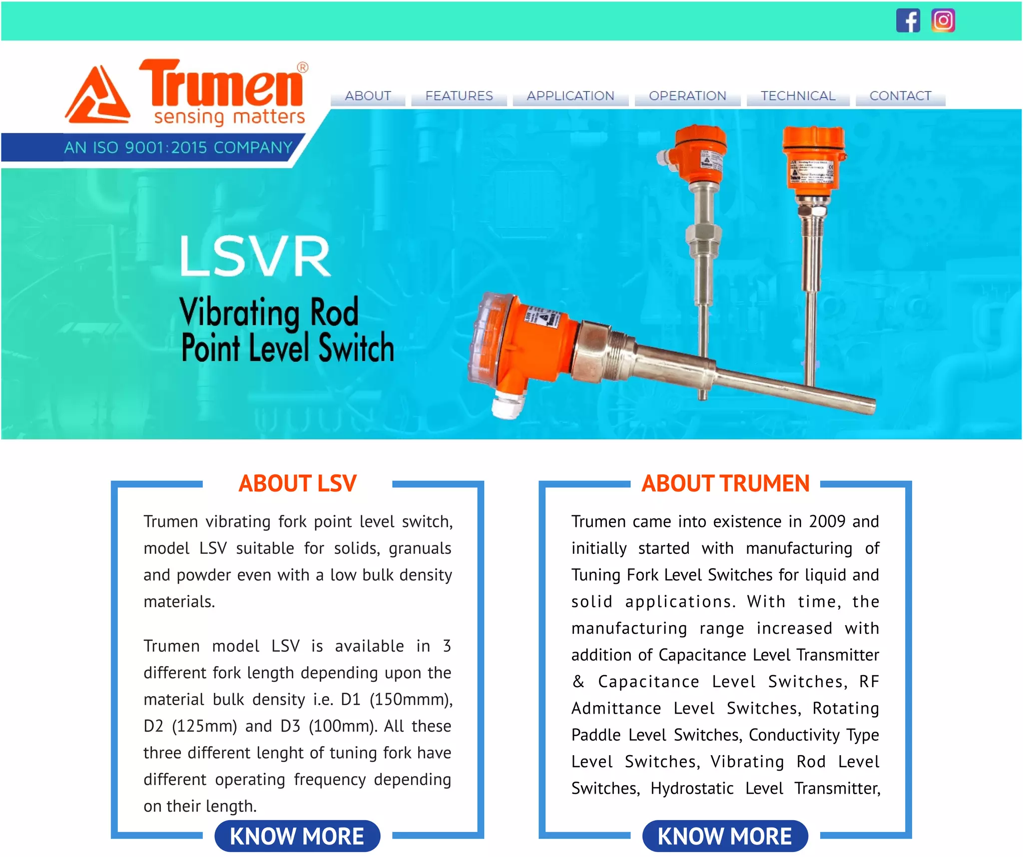 Trumen Vibrating Rod Point Level Switch Supplier Manufacturer Exporter ...
