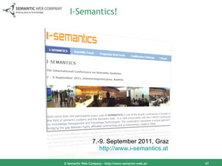 I-Semantics! © Semantic Web Company – http://www.semantic-web.at/ http://www.i-semantics.at   7.-9. September 2011, Graz 