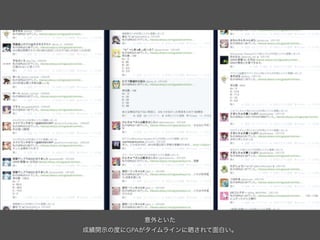 意外といた
成績開示の度にGPAがタイムラインに晒されて面白い。
 