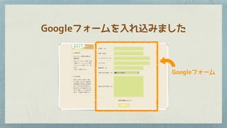 Googleフォームを入れ込みました
Googleフォーム
 