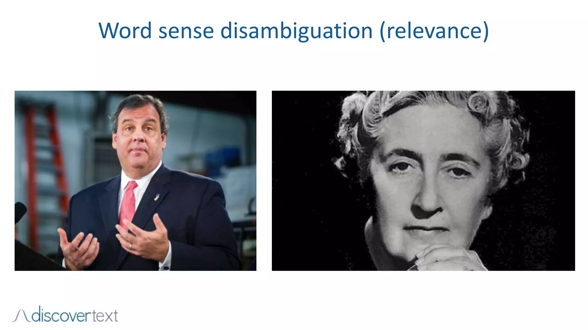 Word sense disambiguation (relevance)
 