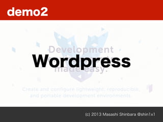 demo2
(c) 2013 Masashi Shinbara @shin1x1
Wordpress
 