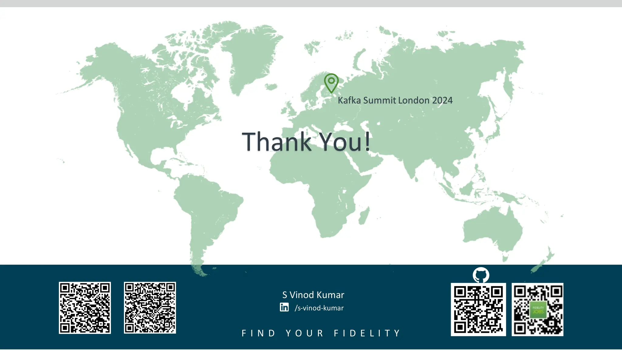 Thank You!
Kafka Summit London 2024
S Vinod Kumar
/s-vinod-kumar
F I N D Y O U R F I D E L I T Y
 