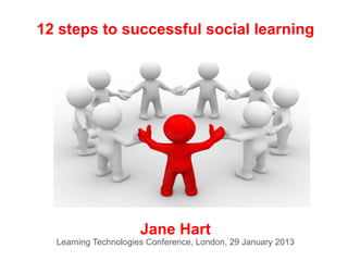 12 steps to successful social learning




                      Jane Hart
  Learning Technologies Conference, London, 29 January 2013
 