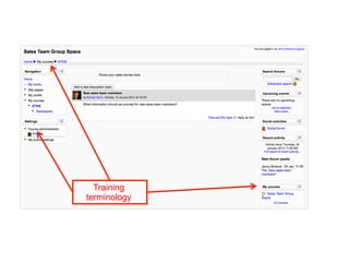 Training
terminology
 