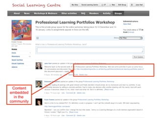 Content
embedded
  in the
community

(c)	
  C4LPT,	
  2013	
  
 