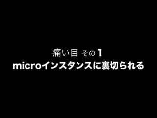 痛い目 その１
microインスタンスに裏切られる
 