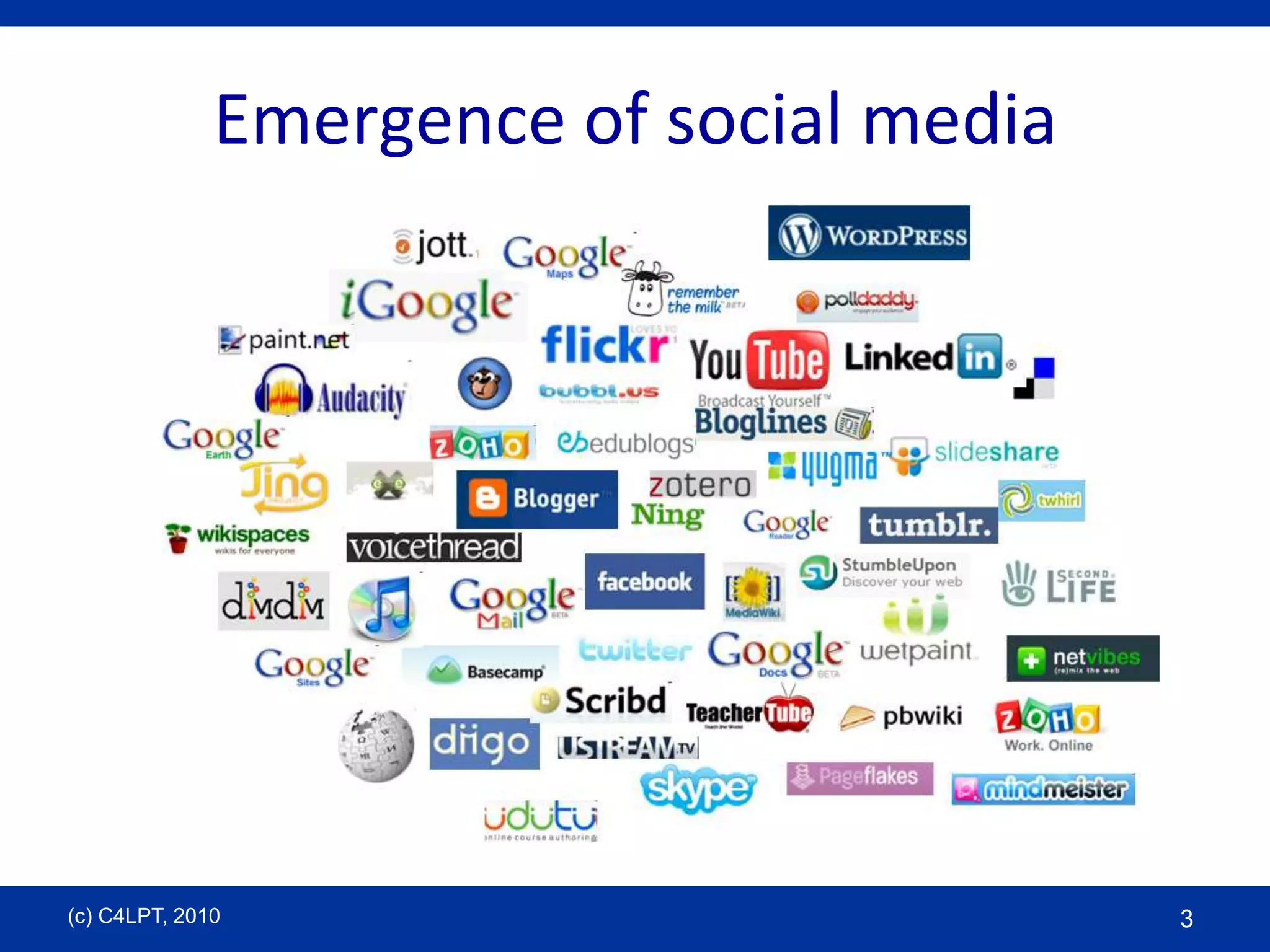 Emergence of social media (c) C4LPT, 20103