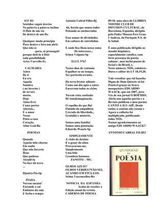 CINZA DOS OSSOS * Poesia * Antonio Cabral Filho Edição Letras Taquarenses  2013 - Calaméo