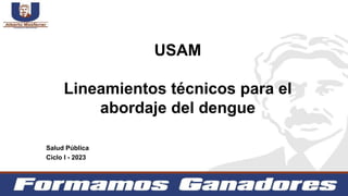 USAM
Lineamientos técnicos para el
abordaje del dengue
Salud Pública
Ciclo I - 2023
 