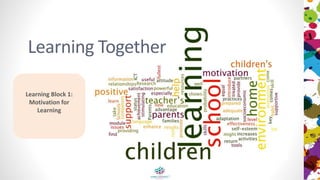 Learning Together
Learning Block 1:
Motivation for
learning
 