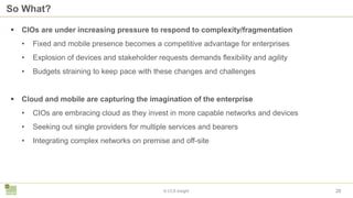 28© CCS Insight
 CIOs are under increasing pressure to respond to complexity/fragmentation
• Fixed and mobile presence be...