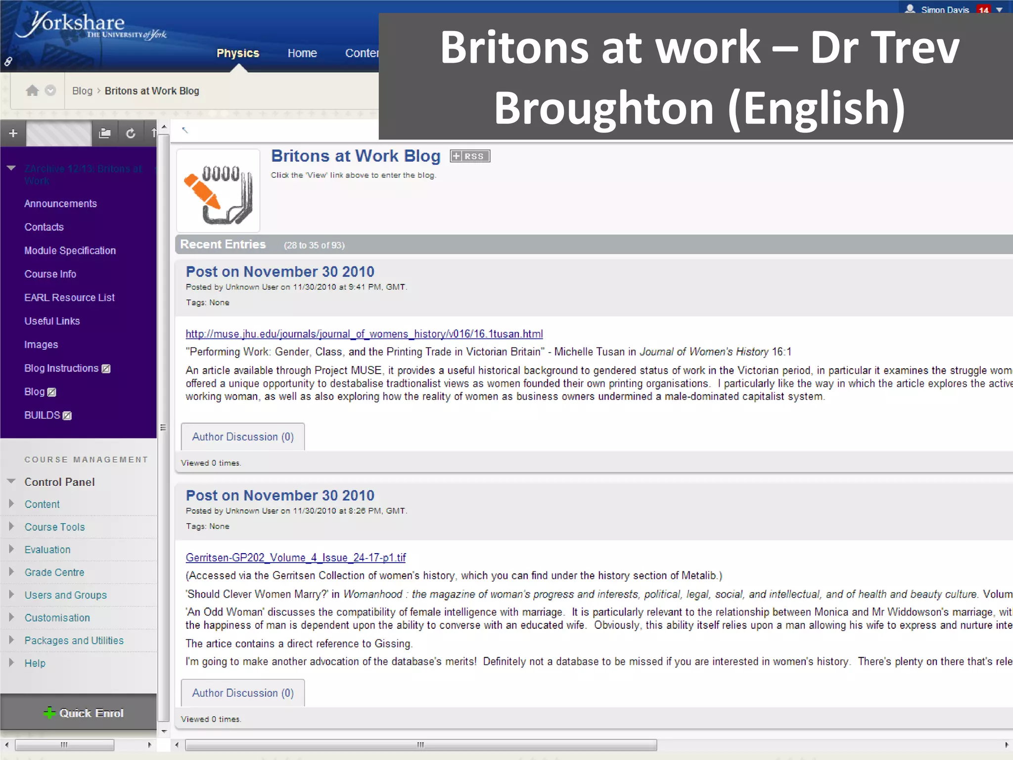 Britons at work – Dr Trev
Broughton (English)

 