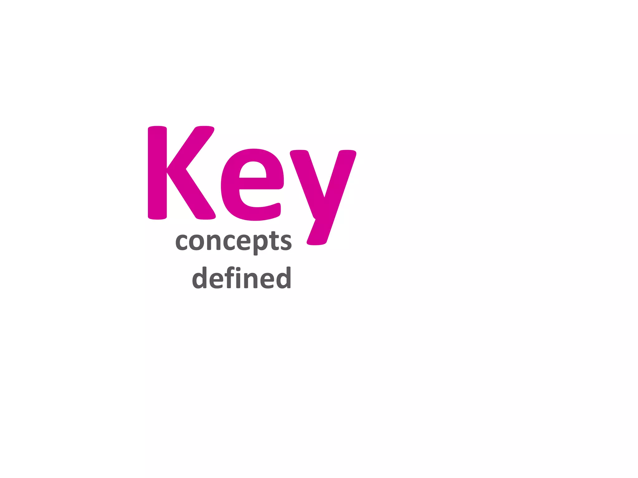 Key
concepts
defined

 