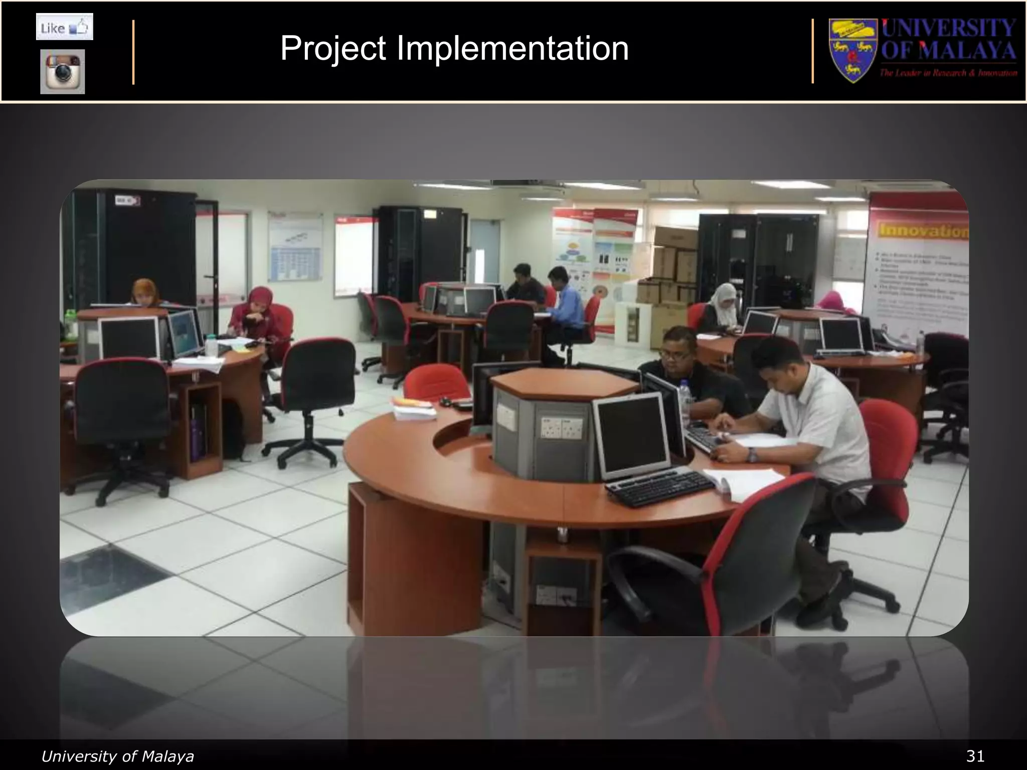 University of Malaya 31
Project Implementation
 