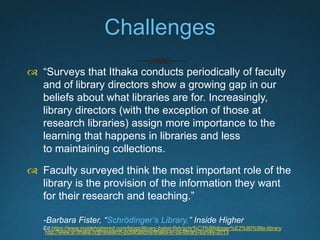 What Technologists Can Do
 As library technologists, we need to ensure that our
application of technology works towards altering the
grounds upon which life is lived ‘for the better,’ not worse.
 As library technologists, we need to pay particularly close
attention to the way technologies are meshed with
ideology and what effect it has on the library’s mission
and our patron’s lives.
 Technology is a powerful tool for boosting productivity
and enabling innovation. But it loses its value when such
productivity and innovation is pursued blindly.
 