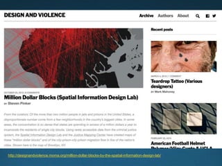 Some Pointers
http://designandviolence.moma.org
 