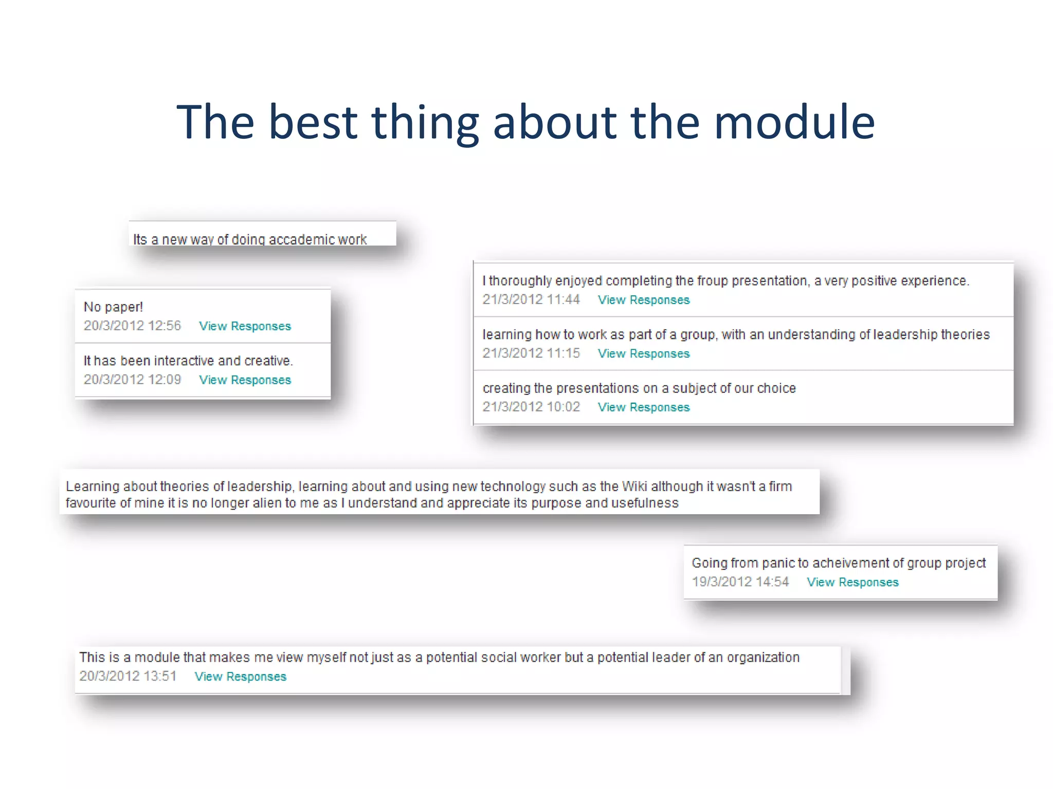 The best thing about the module
 