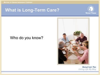 What is Long-Term Care? Who do you know? 