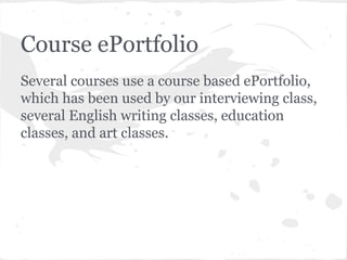 Reflecting evidence and integration: highlighting a spectrum of ePortfolio use at UW