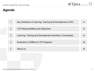 Excellence through Culture, Talent and Change



Agenda


               1             Key Indicators of Learning, Trainin...