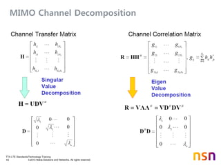 TTA LTE Standards/Technology Training
43 © 2013 Nokia Solutions and Networks. All rights reserved.
MIMO Channel Decomposition
 