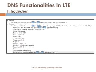 DNS Functionalities in LTE
Introduction
LTE/EPC Technology Essentials- Fast Track
 
