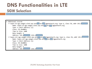 DNS Functionalities in LTE
SGW Selection
LTE/EPC Technology Essentials- Fast Track
 