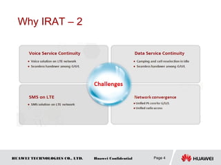 HUAWEI TECHNOLOGIES CO., LTD. Huawei Confidential
Why IRAT – 2
Page 4
 