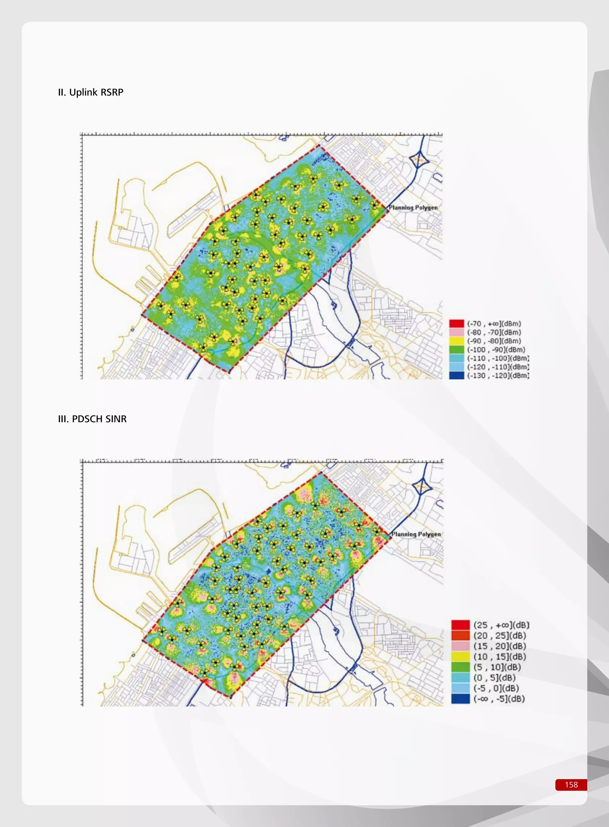 158
II. Uplink RSRP
III. PDSCH SINR
 
