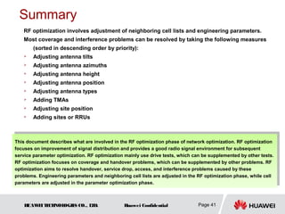 Rf Optimization Topics Lte rf-optimization-guide | PPT