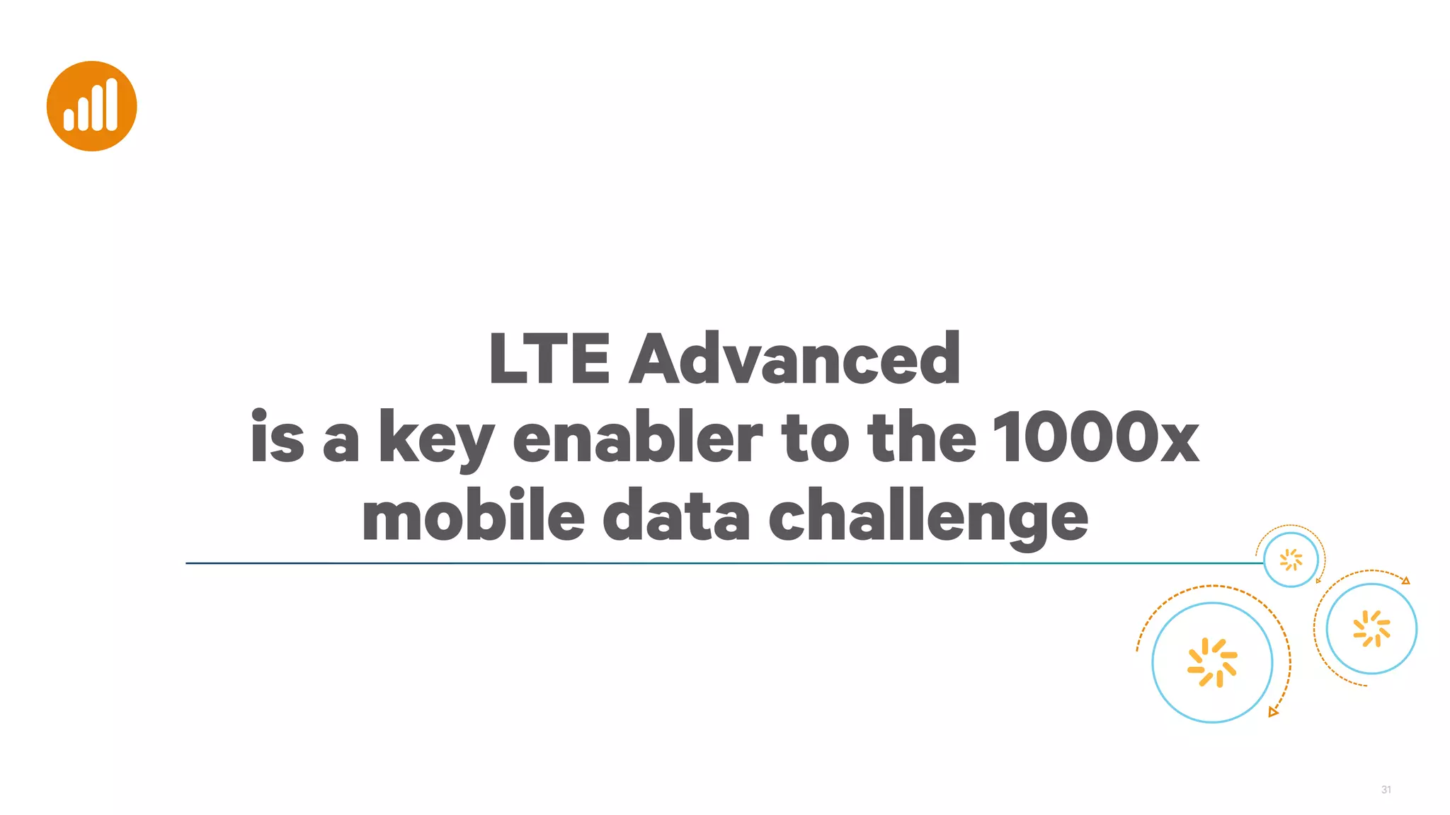 LTE Advanced
is a key enabler to the 1000x
mobile data challenge

31

 