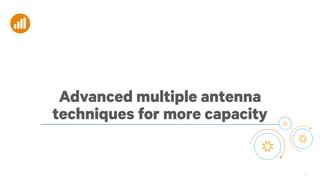 Advanced multiple antenna
techniques for more capacity

20

 