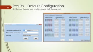 44
Results – Default Configuration
single user throughput and average cell throughput
 