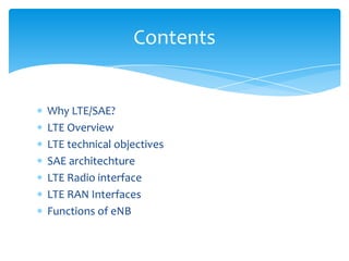 Long Term Evolution and EPC