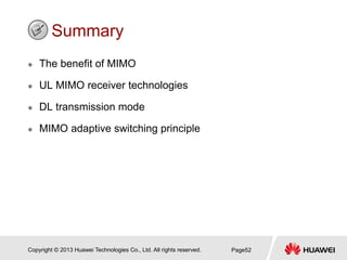 LTE eRAN6.0 MIMO Feature du fournisseur Huawei | PDF
