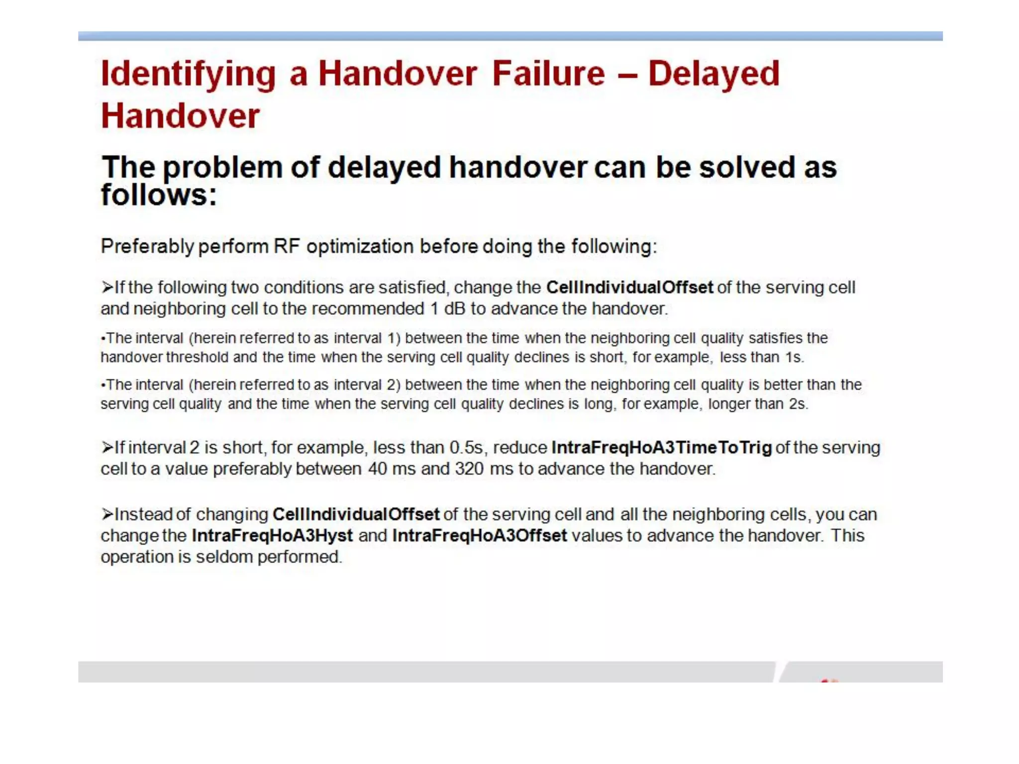 Huawei - Lte handover troubleshooting