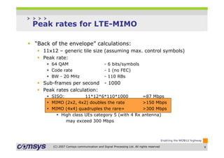 Mimo Data Rates Lte mimo schemes | PDF