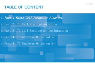 LTE Network Optimization Procedure How to | PDF