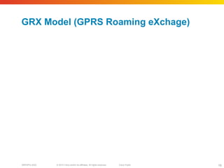 © 2010 Cisco and/or its affiliates. All rights reserved. Cisco PublicBRKSPG-2022 16
GRX Model (GPRS Roaming eXchage)
 