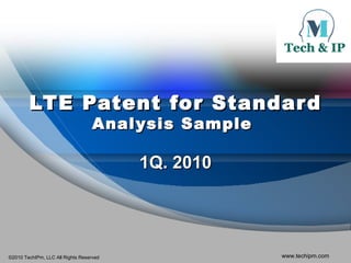 LTE Patent for Standard Analysis Sample  1Q. 2010 