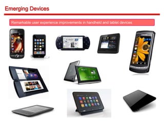 Remarkable user experience improvements in handheld and tablet devices
 