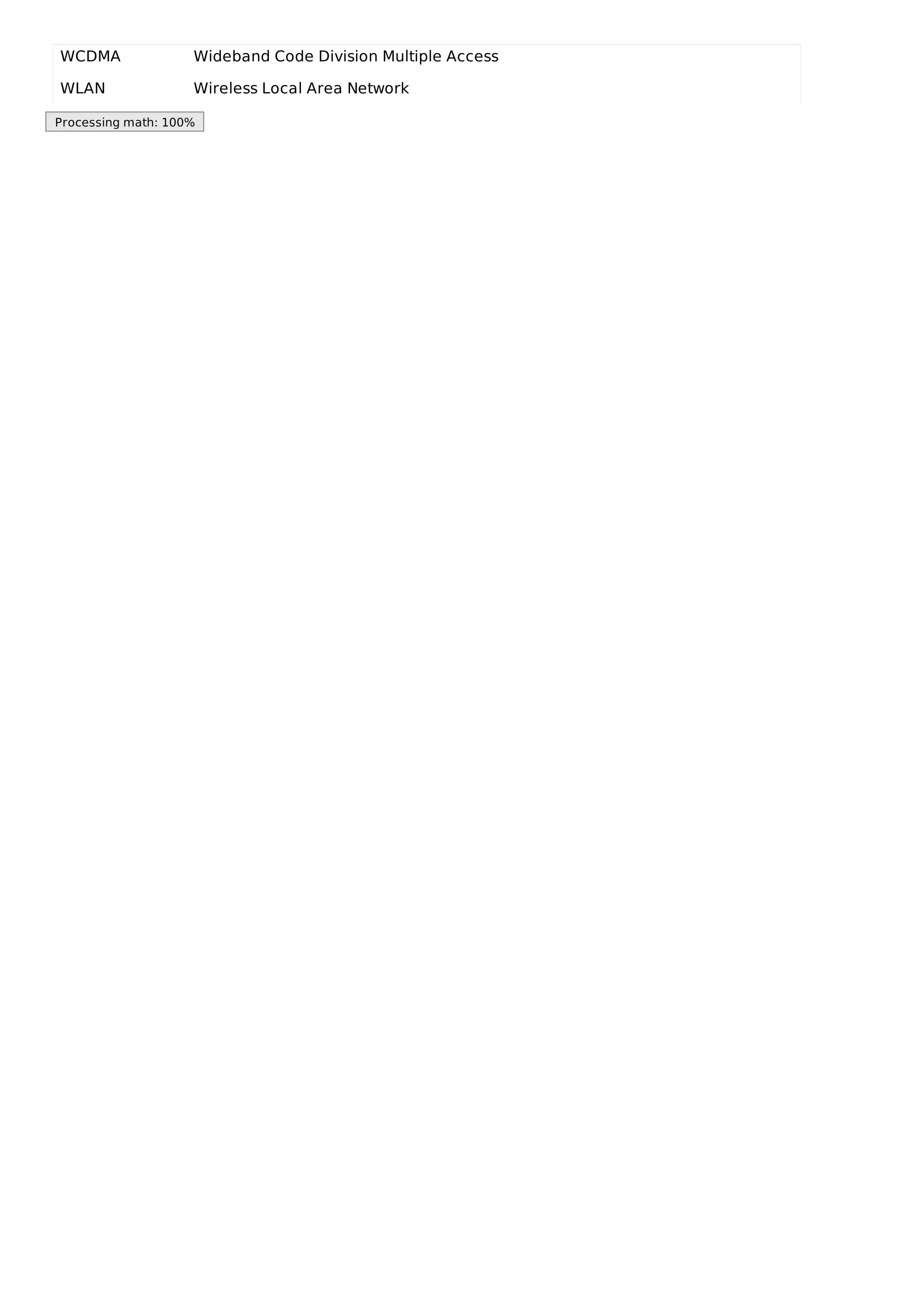 WCDMA Wideband Code Division Multiple Access
WLAN Wireless Local Area Network
Processing math: 100%
 