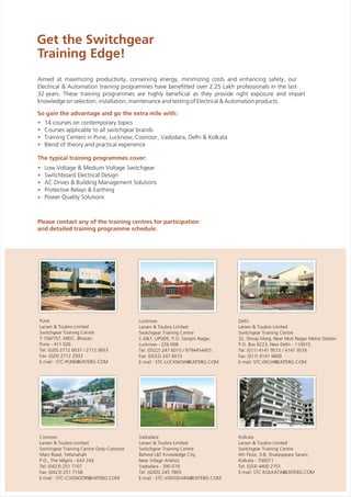 , , Vadodara, Delhi & Kolkata
cover:
Low Voltage & Medium Voltage Switchgear
Switchboard Electrical Design
AC Drives & Building Management Solutions
Protective Relays & Earthing
Power Quality Solutions
 