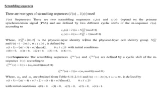 Scrambling sequences
 