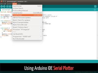 Using Arduino IDE Serial Plotter 39 / 74
 