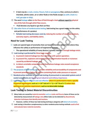 ASNT Leak Testing (LT) Level III Notes-Dr. Samir Saad | PDF