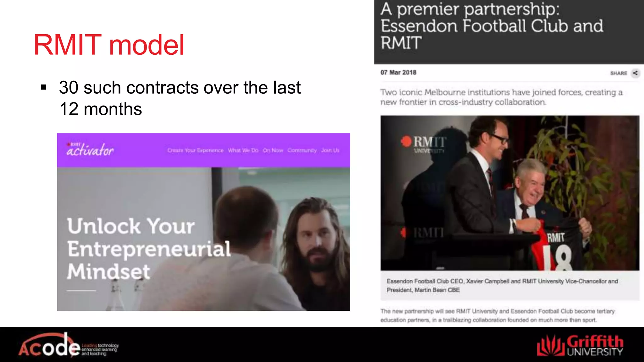RMIT model
 30 such contracts over the last
12 months
 