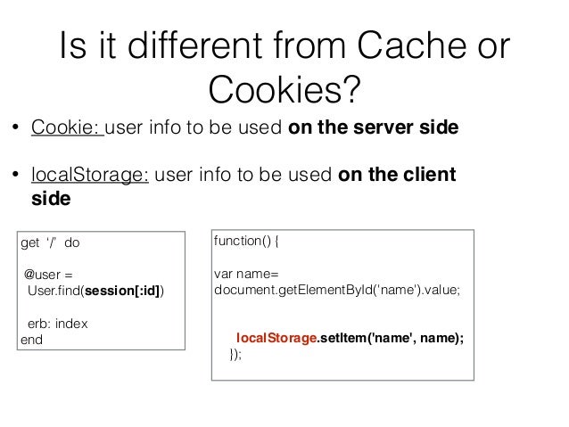 Difference between Cookies and Cache